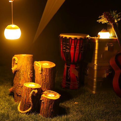 LED Camping Lantern with 4 Light Modes - Rechargeable, Waterproof Tent Light with Hanging Hook for Hiking