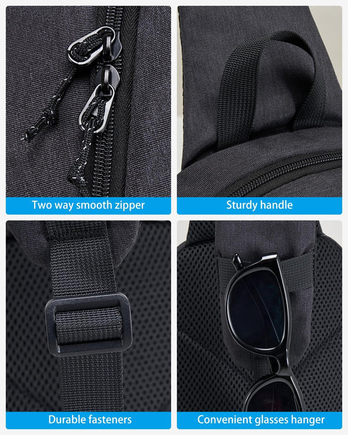 Backpack Backpack Daypack OIWAS Sling Bag Crossbody for Men, One Strap Hiking Chest Bag for Women