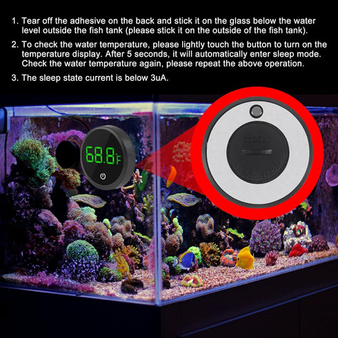 4pcs 0.9F ACEIRMC Fish Tank Digital Thermometer Accurate LED Display to Tank Thermometer Aquarium Temperature
