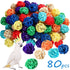 Sumind 80 Pieces Parrot Toy Wooden Blocks - Bird Chewing Toys for Mini Parrot Cage Accessories