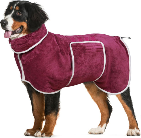 Dog Bathrobe Towel Dog Drying Coat - Super Absorbent Bath Robe for