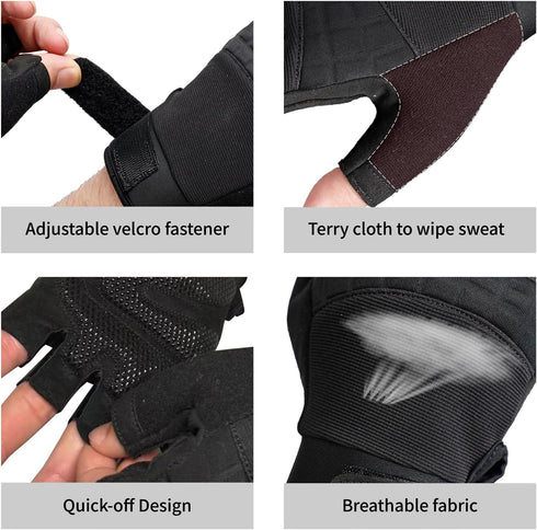 VWX Anti-Slip Gel Palm Workout Gloves for Men and Women - with Sweat-Wicking Fabric for Gym,Weight Lifting, Cycling