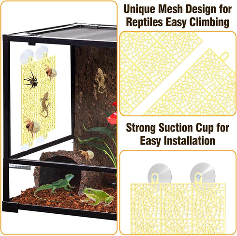 GUSUCIN Set 2 Pack Hermit Crab Climbing Wall Mesh Ladder Climbing Toy for Hermit Crabs, Gecko, Spider and Reptile Pets