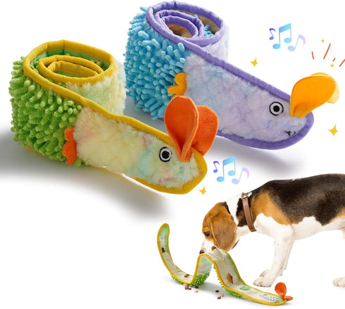 Nocciola EEL Squeaky Dog Toy, Tough No Stuffing Toy for Tug of