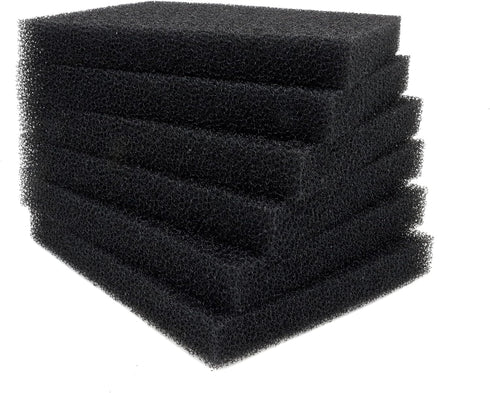ALEGI Aquarium Bio Sponge Filter Media, 6.28 x 5.5 x 0.78 Inch Fish Tank Filter Cartridge Foam Pad Inserts, 6 Pack
