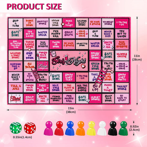 21+, 2-8 Fofeadm Drinking Games for Adult, Girls Night Rubber Mat Drinking Board Games, Funny Party Interactive