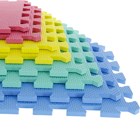 Interlocking Floor Mats - 8-Piece Nontoxic Exercise Mat or Play Mat for