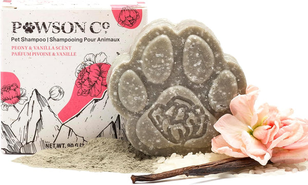 Pawson Dog Shampoo Bar - Natural Pet Shampoo with Rice Water and Aloe, Puppy Essentials, Peony Vanilla Scent