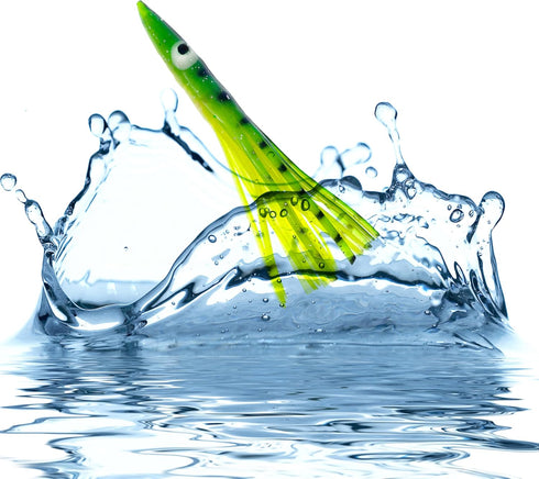 6" 6 Tuna Clone Lures, Pcs Green/Yellow for Saltwater Trolling, Ideal for Tuna, Wahoo, Mahi & Offshore Game Fish