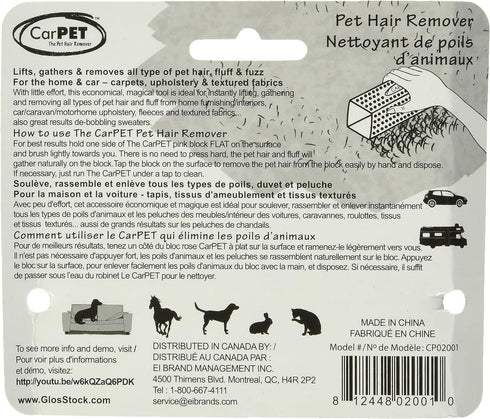 Car Pet Hair Remover - Remove Dog, Cat, Horse & Pet Hair from Car, RV Interiors & Carpets - Ideal for Clothing, Sofas,