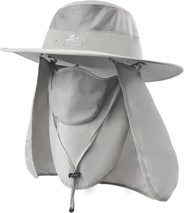 KOOLSOLY Fishing Hat - Sun Cap with UPF 50+ Protection and Neck Flap for Men and Women