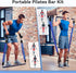 Hommie Portable Pilates Bar Kit with Resistance Bands for Men and Women, Upgraded 3 Section Bar for Home Gym
