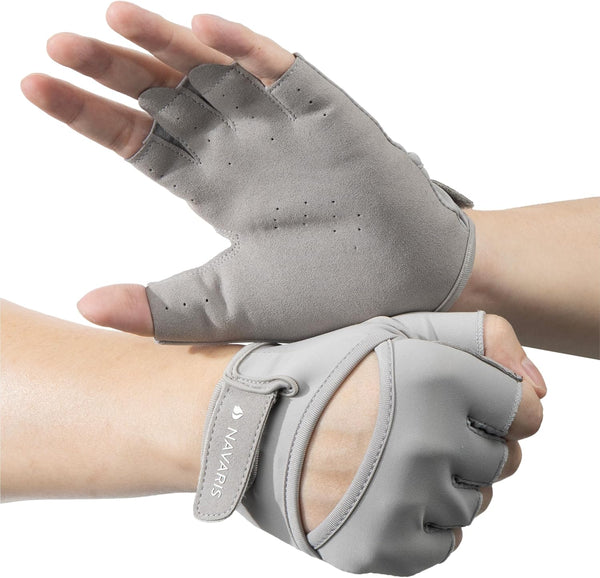 Navaris Women's Gym Gloves - Breathable, Sweat-Wicking Weight Lifting Gloves - Gym