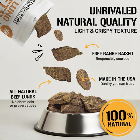 10 oz Dog Chits Beef Lung Fillets Dog and Puppy Treats All Natural Chews for Dogs Grain-Free, High-Protein, Low Fat