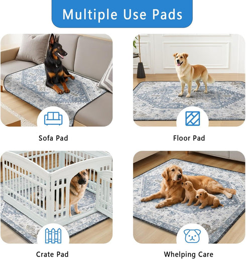 Usnfhcaw 2 Pack, 48x48 Washable Pee Pads for Dogs Absorbent Reusable Puppy Pads Waterproof, Leakproof & Non-Slip