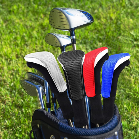 Golf Club Sock Long Neck Mesh Hybrid Putter Headcover with Interchangeable No. Tag