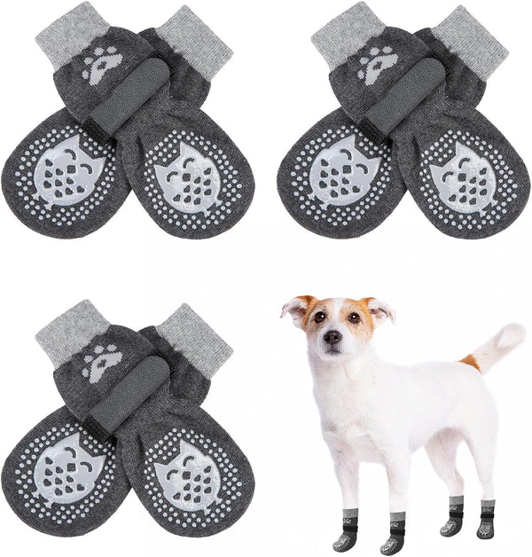 SCENEREAL Anti Slip Dog Socks, Grippy Socks for Hot/Cold Pavement, Paw Protectors for Senior Dogs, Indoor Outdoor Use