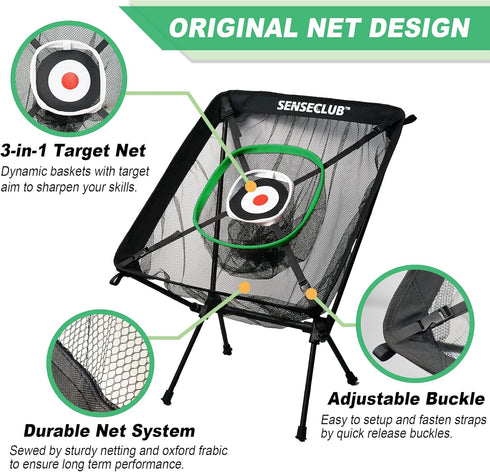 Golf Chipping Net & Floating Chipping Green, Backyard Practice Net with Mat, Outdoor Target with Balls