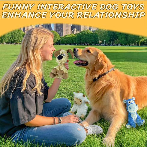 MeetYooo 3Pack Squeaky Stuffed Dog Toys- Indoor&Outdoor Playing Toys for Large to Small, Durable Plush Toys to Keep