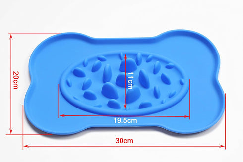 Sailing Silicone Dog Pet Fun Slow Feed Bowl, Anti Choke Food Water Bowl, BPA Free (Blue)