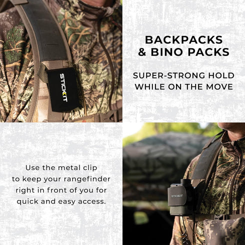 STICKIT Magnetic Strap - Hunting Rangefinder Attachment for Belt, Pack, Gear, Stand or Blind, Silent Hold