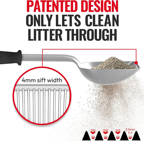 iPrimio Monster Cat Litter Scooper, 17 Inch Long Handle with Soft Grip, Sturdy Extra Large Deep Shovel Scoop