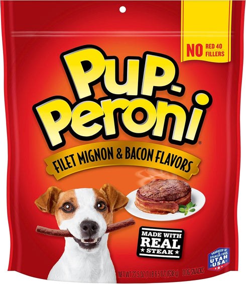 Pup-Peroni Original Filet Mignon & Bacon Flavor Dog Snacks, 22.5 Ounce Bag