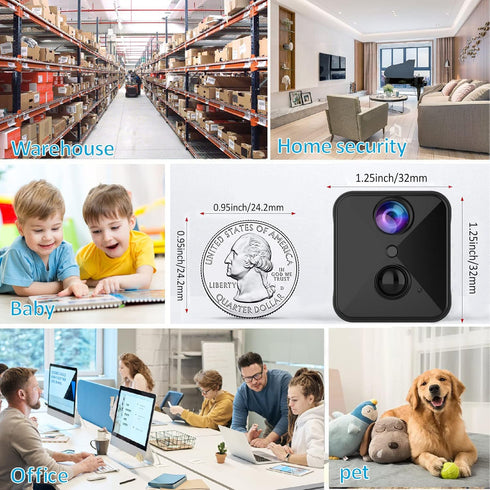 javiscam 2026 4K Upgraded Security Camera, Mini Nanny Cam for Home with Free Cloud Storage,WiFi Camera,Long Battery