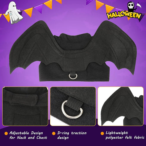 Rypet Dog Halloween Costume, Bat Wings Pet Costumes for Dogs & Cats, Halloween Party Large