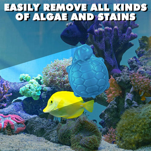 2 Pcs Algae Cleaning Scrapers, Aquarium Tank Glass Brush, Magnetic Cleaner for Fish Tank Cleaning (Blue, Coffee Black)