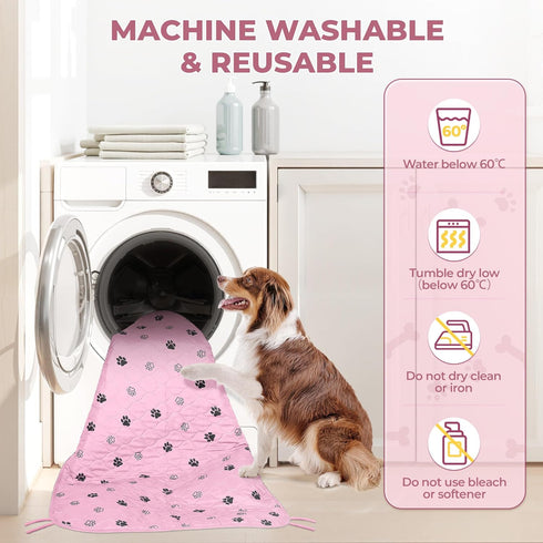 2 Pack 36"x41" 8 Fostanfly Washable Pee Pads for Dogs, Large Ultra-Absorbent and Leak-Proof Non-Slip Reusable Potty