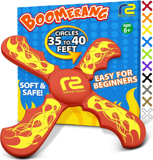 Fun Easy to Throw Boomerang for Kids, Soft Foam Design for Safe Play, Great Beginner Toy Gift for Boys & Girls
