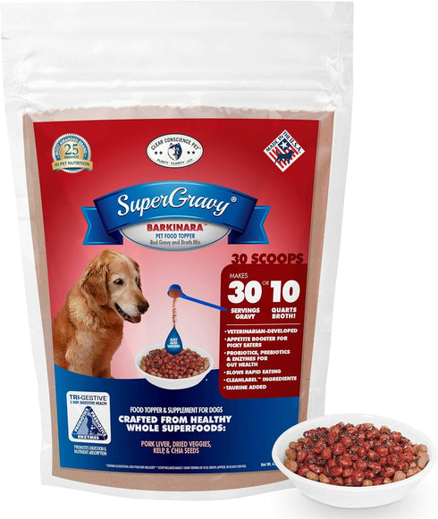 SuperGravy Original Trio, 30-Scoop Bags, Natural Dog Food Gravy Topper, Human Grade, Gluten Free, Grain Free
