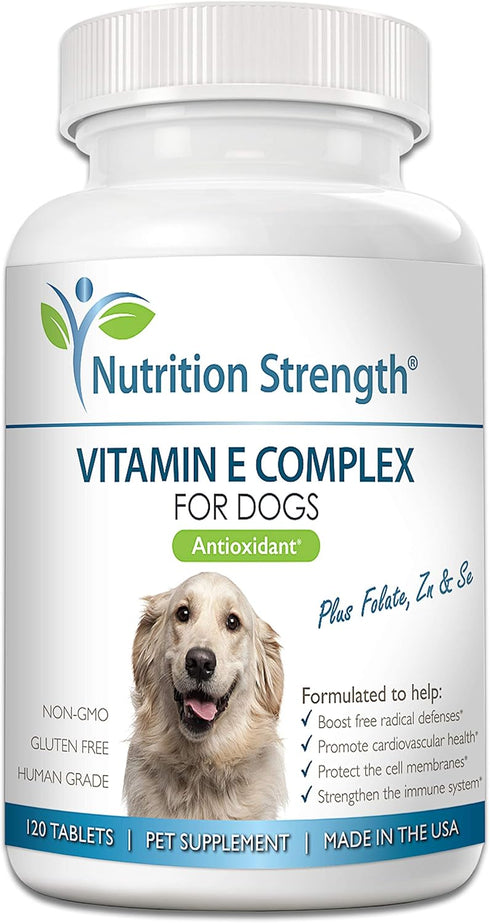 Vitamin E for Dogs - Promotes Cardiovascular Health - Immune System Support with Zinc, Selenium, Folate