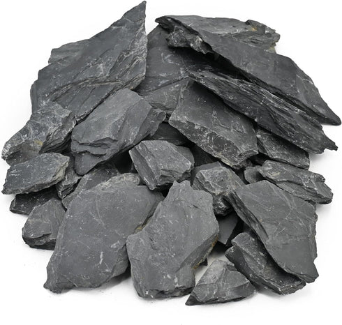 Unocho Natural Slate Rocks for Aquarium Aquascaping, Terrariums, Reptile Enclosures, Wargaming, 5lbs
