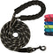Rope Dog Leash 6 ft, Heavy Duty Reflective Tangle-Free with Padded Handle, Ideal for Walking, Running & Training (Black)