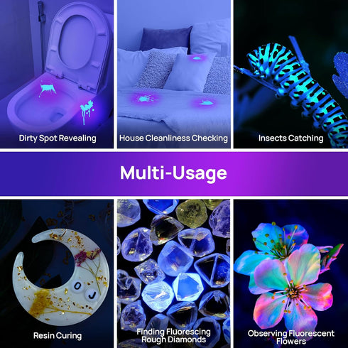UV Flashlight Black Light, Consciot 12 LED 395nm Portable Mini Torch for Pet Urine Detection