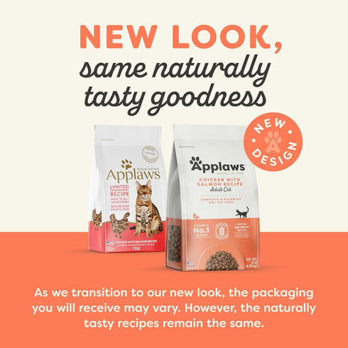 Applaws Complete Dry Cat Food, Grain Free, Limited Ingredient Chicken with Salmon Recipe, 1 x 11 lb Bags, Added Vitamins
