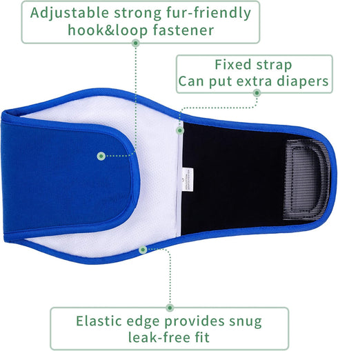 (Pack 3) Dog Diapers Male, ACDOK Reusable Belly Bands for Male Dogs Wraps of Upgrade Durable Delly Diapers for Dogs