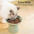 Extra Wide Elevated Cat Bowls - 6.2" Ceramic Cat Food Bowl, Shallow Dish, Whisker Fatigue, Lead & Cadmium Free, Sage