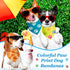 100 Set (19.7 13.8 13.8 Inch) Abbylike Pcs Paw Print Dog Bandanas Bulk Soft Triangle Kerchief Bibs Scarf for Pets Dogs