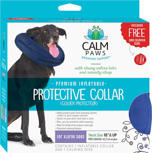 Protective Inflatable Collar XLarge with Dog Calming Disc