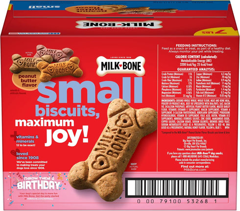 Milk-Bone Peanut Butter Flavor Dog Treats, 7 Pound, Crunchy Texture for Freshening Breath