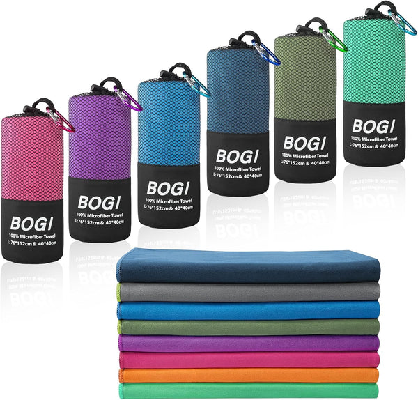 BOGI Microfiber Travel Sports Towel-Quick Dry Travel Towel,Soft Lightweight Absorbent Compact Sports