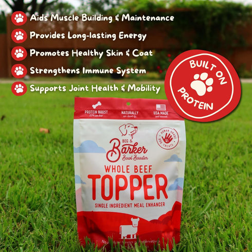 (8 Pack 1) 100% Beg & Barker Beef Dog Food Toppers Ounce, of Made in USA Single Ingredient Meal Topper for Picky Eaters