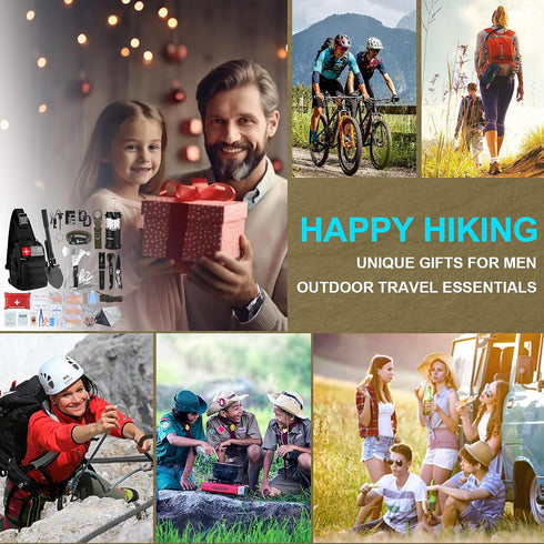 Dlmd 251pcs Survival Kit, Gifts for Christmas Men, Women, Emergency Survival Gear and Supplies Equipment, First Aid Kit