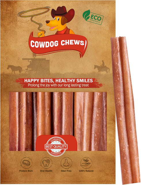 Bully Collagen Sticks - 10 Count, Unique Real Bully Collagen (5-7"), Odor-Free, Fully Digestible, Grass-Fed