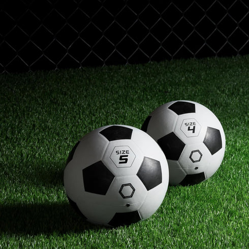 6 Pack GoSports Playground Soccer Balls - Durable Rubber for Play on Any Surface, Includes Ball Pump & Carry Bag