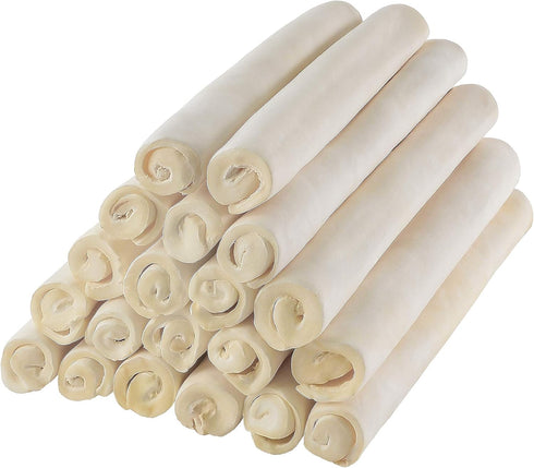 Premium Retriever Rolls 10-11 inch (18 Pack) - 100% Natural Single Sheet Rawhide