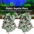 2Pcs Artificial Reptile Plant, Plastic Simulation Vine Aquarium Fish Leaves Decoration with Suction Cup